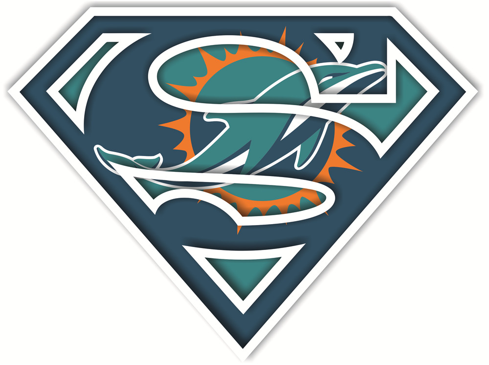 Miami Dolphins superman logos fabric transfer